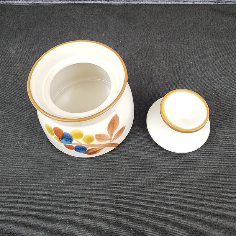 Load image into Gallery viewer, Noritake October Fest Sugar Bowl Stoneware Brown Blue Yellow Floral
