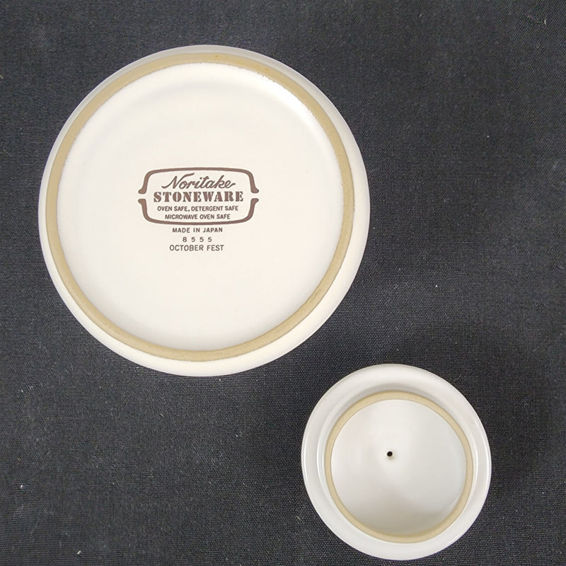 Load image into Gallery viewer, Noritake October Fest Sugar Bowl Stoneware Brown Blue Yellow Floral
