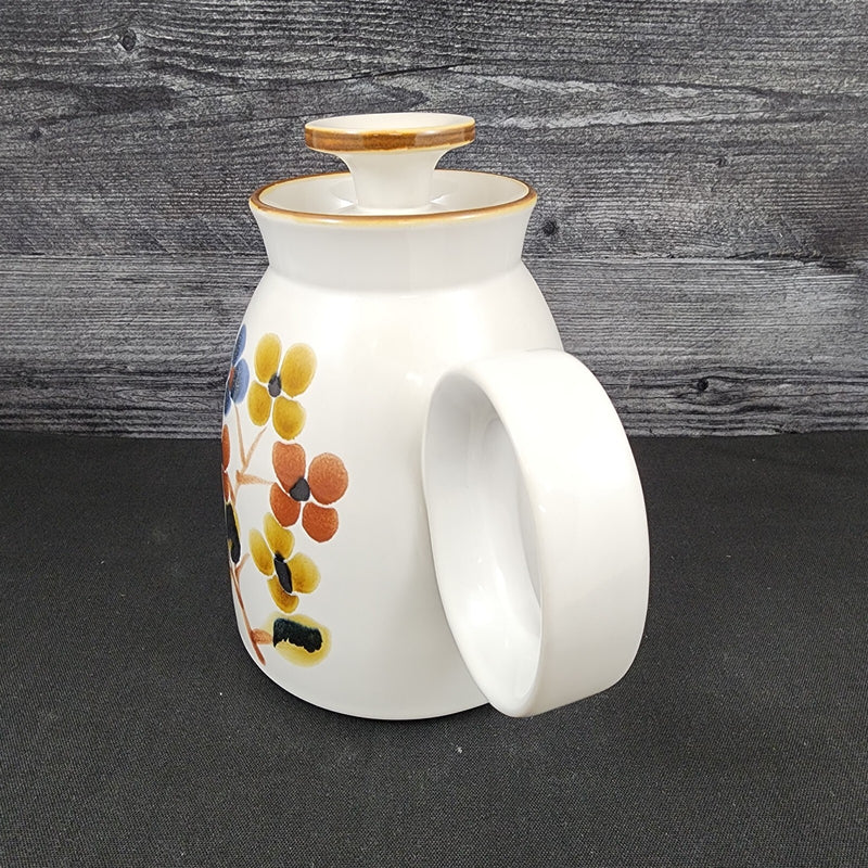 Load image into Gallery viewer, Noritake October Fest Teapot Stoneware Brown Blue Yellow Floral Tea Pot
