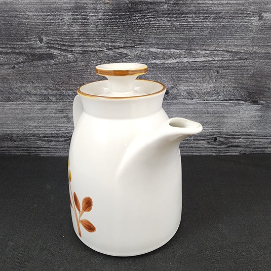 Noritake October Fest Teapot Stoneware Brown Blue Yellow Floral Tea Pot