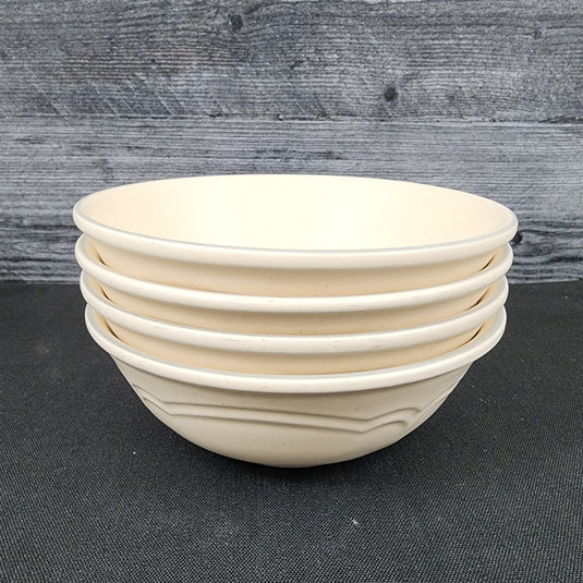 Pfaltzgraff Remembrance 4 Soup Cereal Bowls Pink Peach White Flowers Stoneware