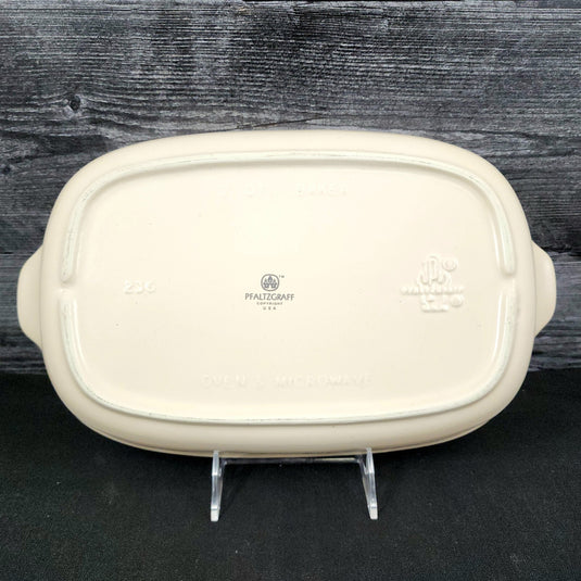 Pfaltzgraff Remembrance Rectangle Casserole Baker Peach White Flowers Stoneware