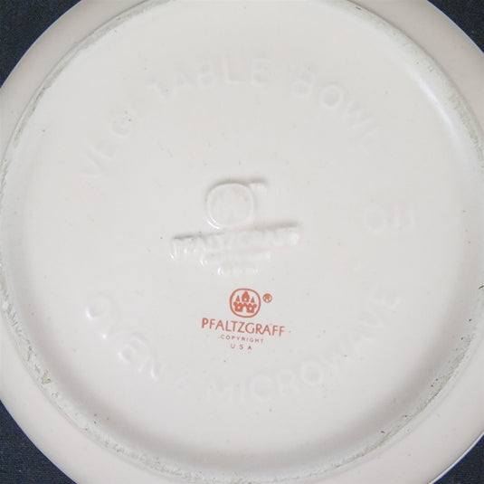 Pfaltzgraff Remembrance Vegetable Bowl Pink Peach White Flowers Stoneware Vtg