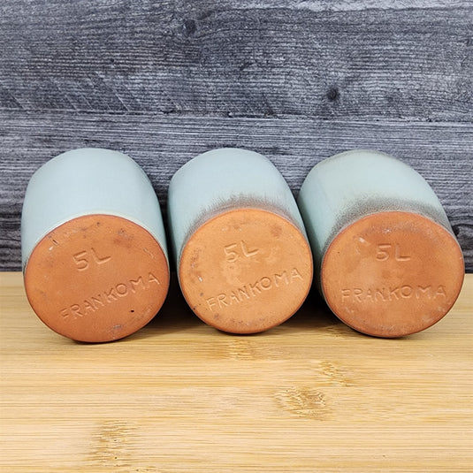 Frankoma Westwind Prairie Green Pottery 3 Tumblers Coffee Ice Tea Ada Clay 5L