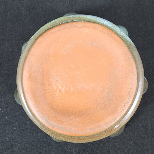 Frankoma Plainsman Woodland Moss Pottery Bowl Blue Brown Green Fluted Planter