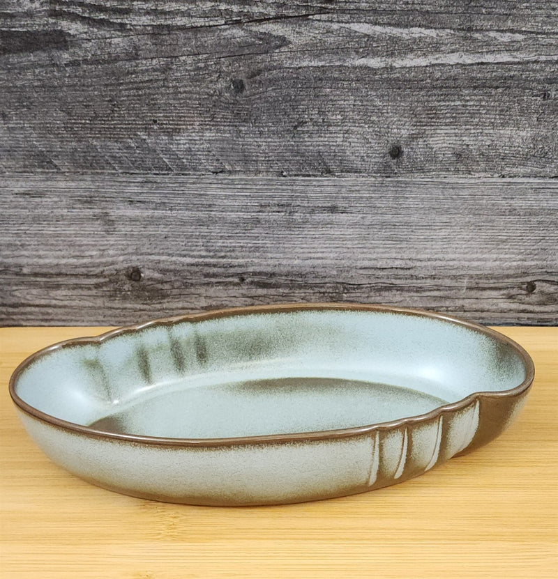Load image into Gallery viewer, Frankoma Plainsman Woodland Moss Pottery Oriental Bowl Blue Brown Green 10" Dish
