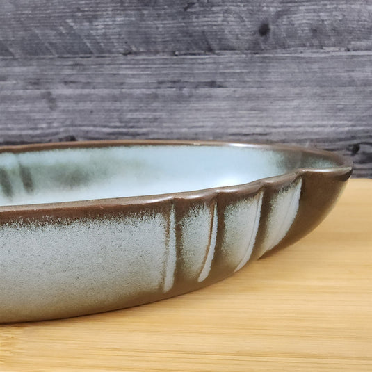 Frankoma Plainsman Woodland Moss Pottery Oriental Bowl Blue Brown Green 10" Dish