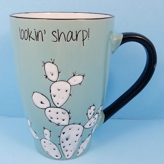 Sanora Cactus Sayings Coffee Mug Cup by Blue Sky Ceramic 21oz U Pick the Saying