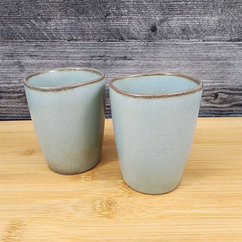 Load image into Gallery viewer, Frankoma Westwind Prairie Green Juice Tumbler Set of 2 Brown Green Pottery
