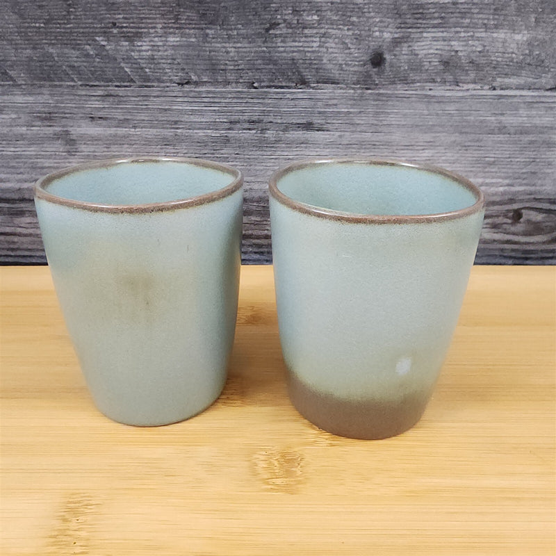 Load image into Gallery viewer, Frankoma Westwind Prairie Green Juice Tumbler Set of 2 Brown Green Pottery
