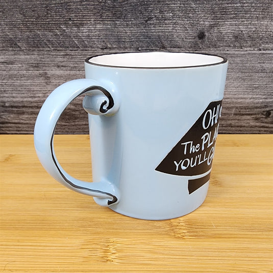 Graduation Coffee Mug Embossed Ceramic Tea Cup Blue Sky Spectrum 16oz