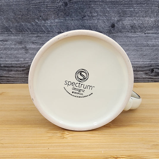 Graduation Coffee Mug Embossed Ceramic Tea Cup Blue Sky Spectrum 16oz Ivory