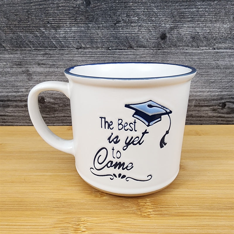 Load image into Gallery viewer, Graduation Saying Coffee Mug Embossed White Ceramic Tea Cup Blue Sky Spectrum

