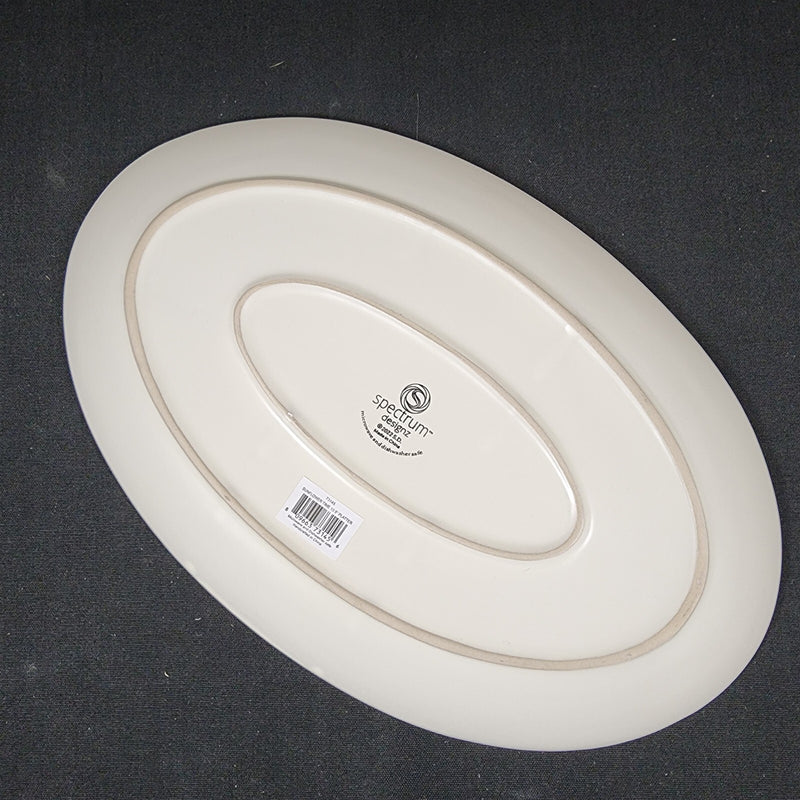 Load image into Gallery viewer, Sunflower Oval Platter Tray 14x9” Ceramic Embossed By Spectrum Blue Sky Harvest
