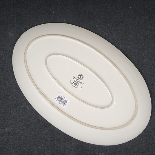 Sunflower Oval Platter Tray 14x9” Ceramic Embossed By Spectrum Blue Sky Harvest