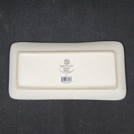Flowers and Yellow Bird Serving Plate 10" Platter Blue Sky Tray Ceramic Embossed