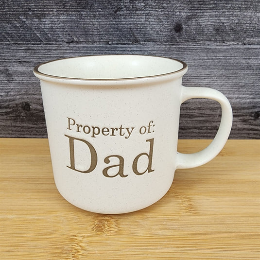 Dad Coffee Mug Ceramic Embossed Cup Blue Sky Father's Day Beige 21oz