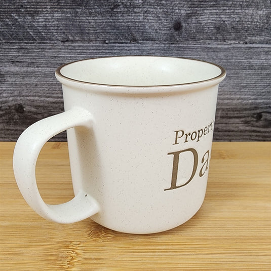 Dad Coffee Mug Ceramic Embossed Cup Blue Sky Father's Day Beige 21oz