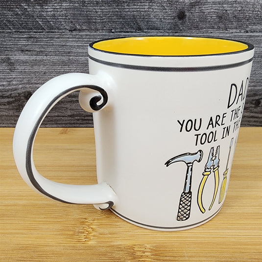 a coffee mug for dad Dad Inspirational Coffee Mug Ceramic Embossed White Cup Blue Sky Fathe – Premier Homegoods