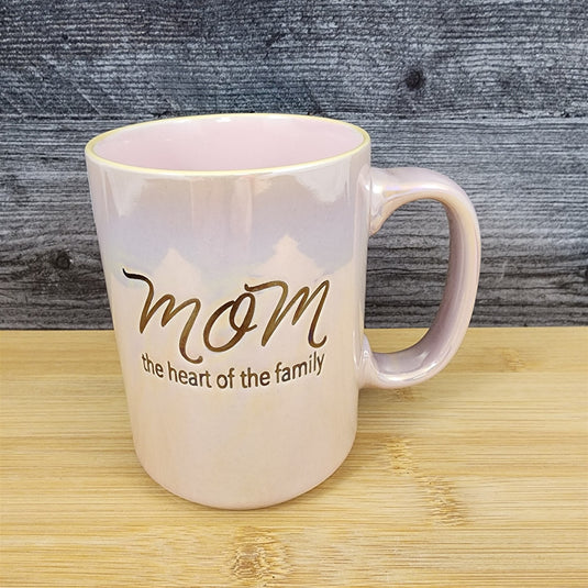 Mom Coffee Mug Ceramic Embossed Luster Glaze Tea Cup Mother by Blue Sky