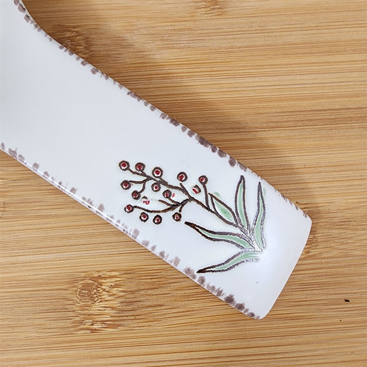 Saddlebrook Farm Spoon Rest Pumpkin Fall Sunflower Ceramic Spectrum Embossed