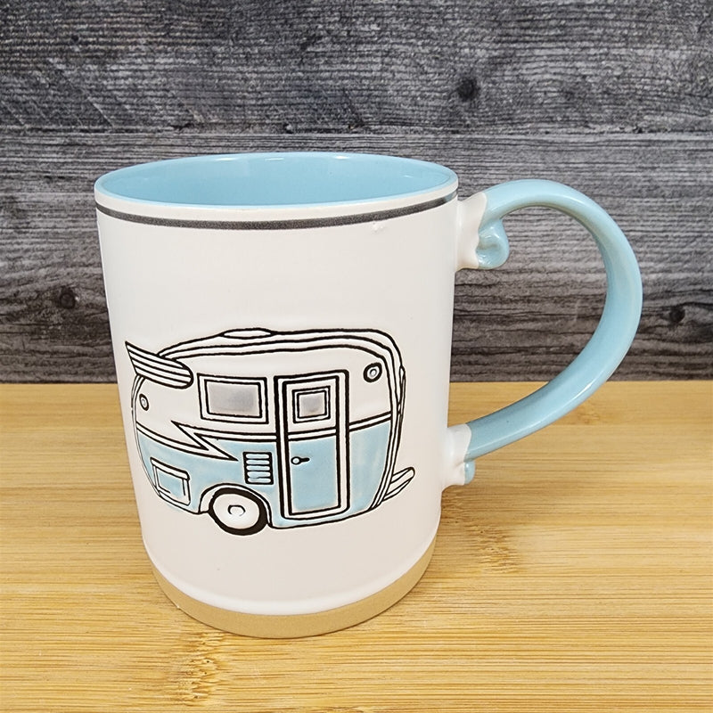 Load image into Gallery viewer, Camper Trailer Vintage RV Coffee Mug by Blue Sky 16 oz Ceramic Embossed Tea Cup
