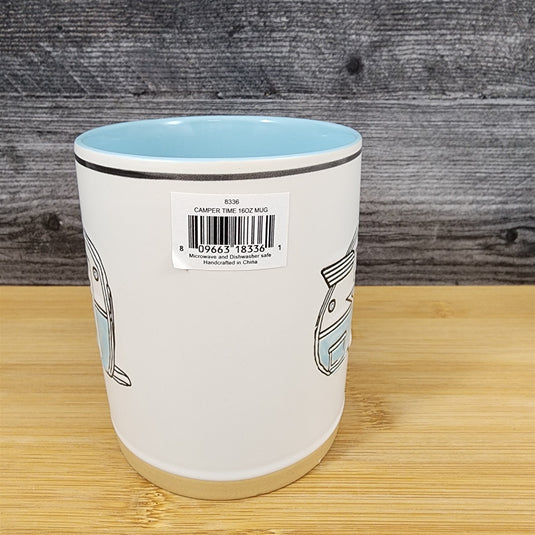 Camper Trailer Vintage RV Coffee Mug by Blue Sky 16 oz Ceramic Embossed Tea Cup