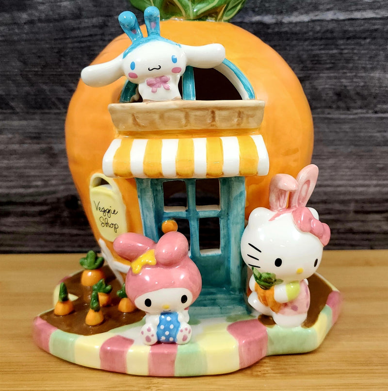 Load image into Gallery viewer, Hello Kitty and Friends Carrot Candle House Tealight Holder Blue Sky Ceramic
