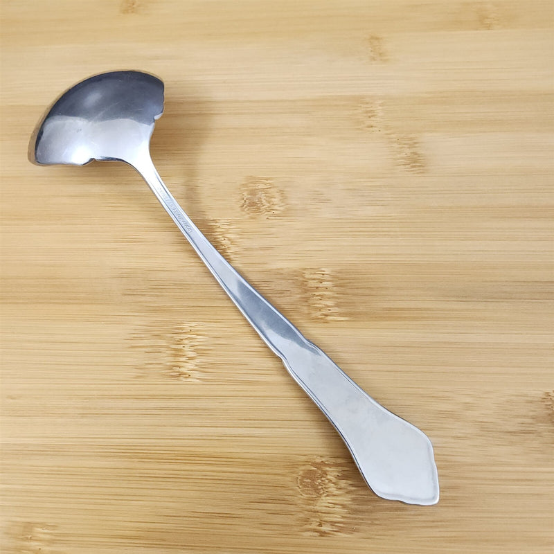 Load image into Gallery viewer, Ashmore Oneida Solid Gravy Ladle Spoon Stainless Burnished Handle Flatware
