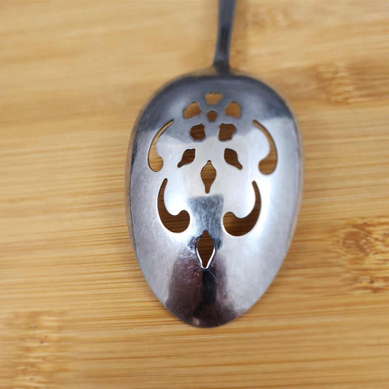 Load image into Gallery viewer, Ashmore Oneida Pierced Tablespoon Serving Spoon Stainless Burnished Flatware
