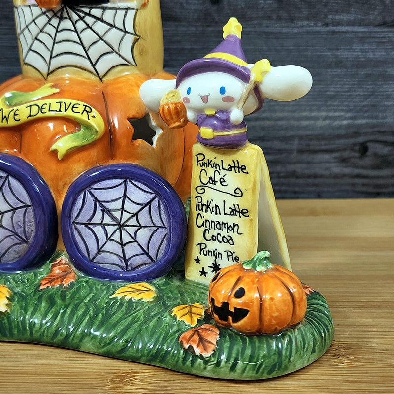 Load image into Gallery viewer, Hello Kitty Pumpkin Cafe Latte Candle Holder Tea Light Lite Ceramic Blue Sky
