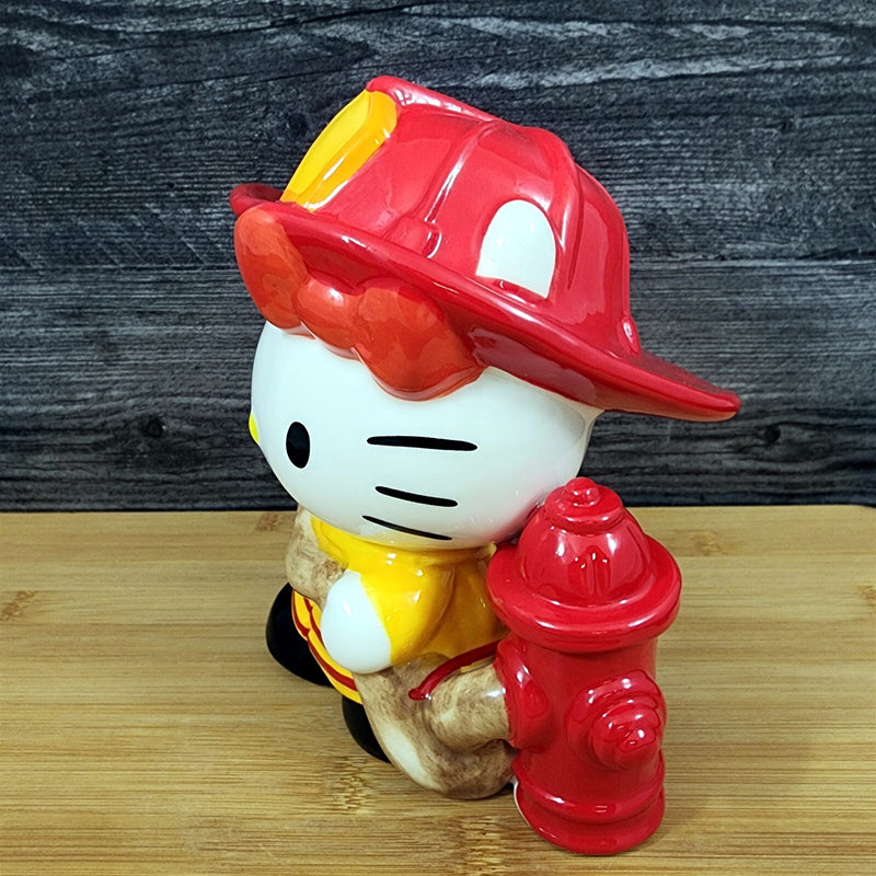 Load image into Gallery viewer, Hello Kitty Brave Professional Firefighter Figurine Ceramic Embossed Blue Sky
