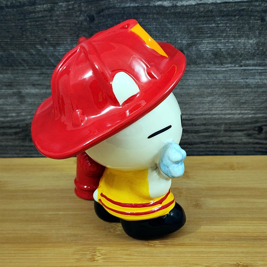 Hello Kitty Brave Professional Firefighter Figurine Ceramic Embossed Blue Sky