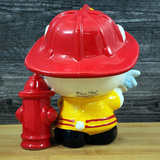 Hello Kitty Brave Professional Firefighter Figurine Ceramic Embossed Blue Sky