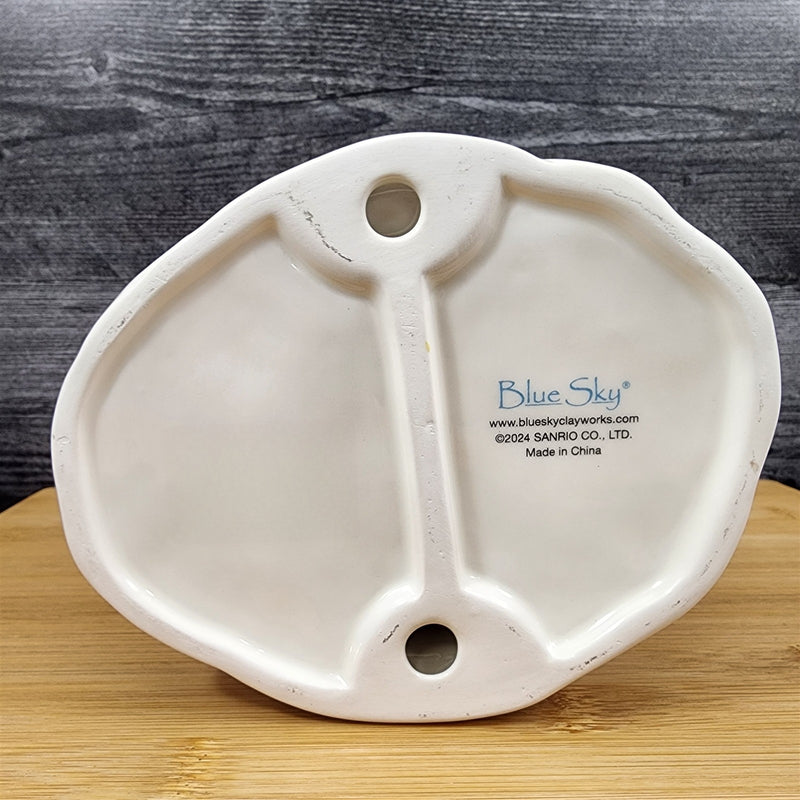 Load image into Gallery viewer, Hello Kitty Easter Egg House Figurine Yellow Ceramic Blue Sky Embossed
