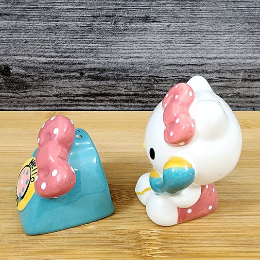 Hello Kitty Phone A Friend Salt Pepper Set Collectible Ceramic by Blue Sky
