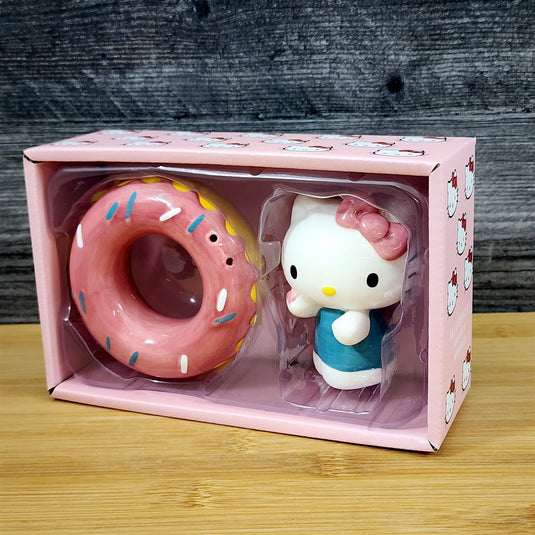 Hello Kitty Donut Tasting Salt Pepper Set Collectible Ceramic by Blue Sky