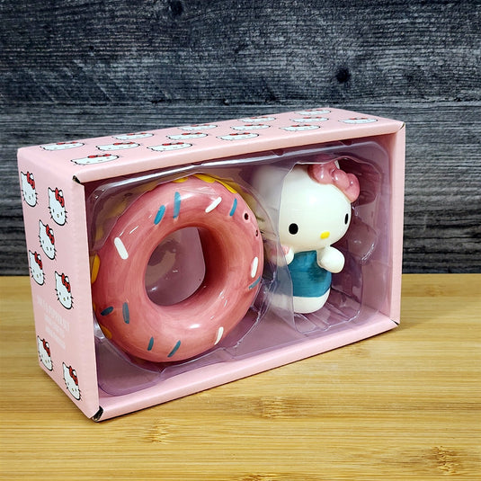 Hello Kitty Donut Tasting Salt Pepper Set Collectible Ceramic by Blue Sky