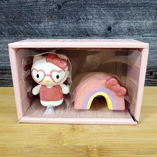 Hello Kitty Salt Pepper Set Happy Rainbow Ceramic Blue Sky