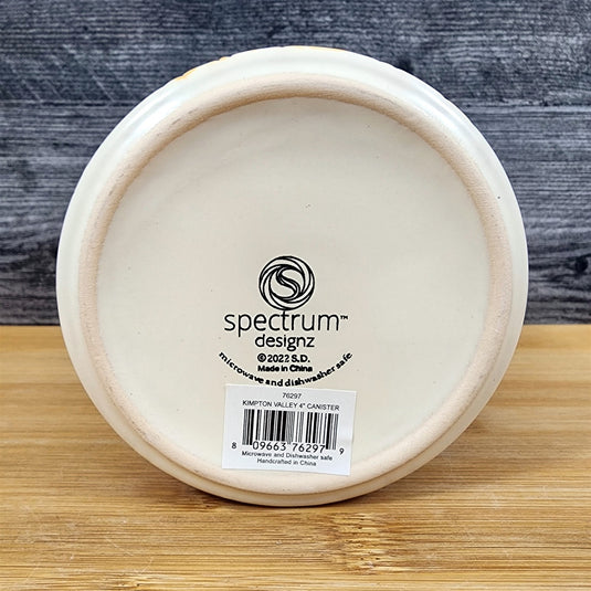 Botanical Harvest Pumpkin Canister & Lid 4" Ceramic White Jar Kimpton Blue Sky