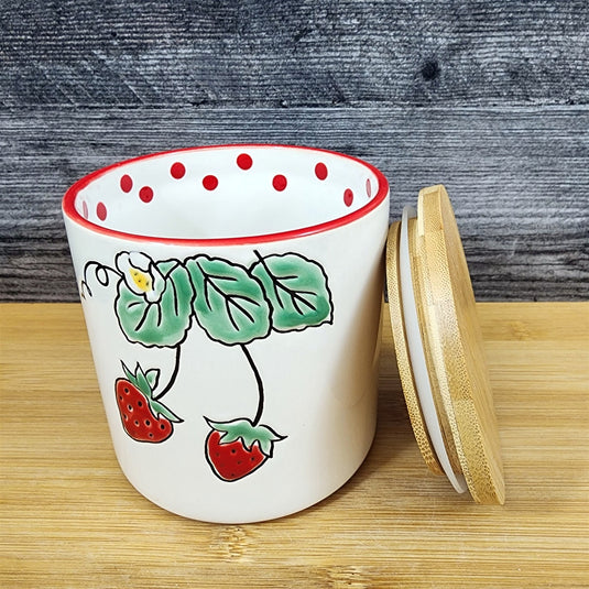 Botanical Strawberry Fields Canister & Lid 4 