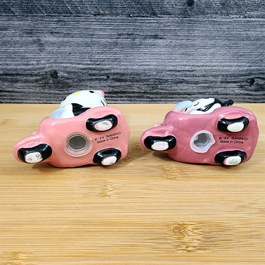 Hello Kitty And Kuromi Scooter Salt Pepper Set Collectible Ceramic by Blue Sky