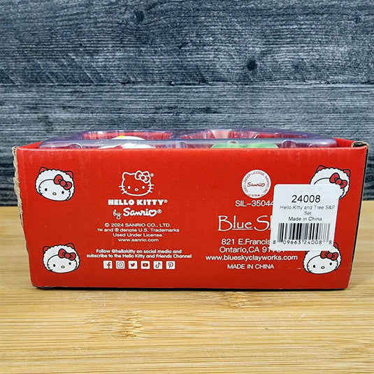 Hello Kitty Christmas Tree Salt Pepper Set Collectible Ceramic by Blue Sky