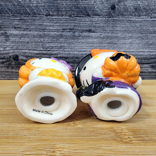 Hello Kitty Halloween Trick Treat Collectible Salt Pepper Set Ceramic Blue Sky