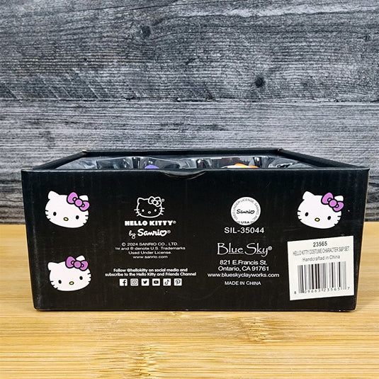 Hello Kitty Halloween Trick Treat Witch Costume Salt Pepper Set Ceramic Blue Sky