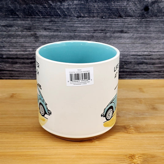 Retro Volkswagen Car Surfboard Coffee Mug Ceramic Ocean Lover Tea Cup Blue Sky