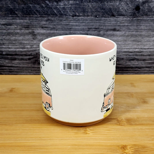 Retro Volkswagen Van Surfboard Coffee Mug Ceramic Ocean Lover Tea Cup Blue Sky