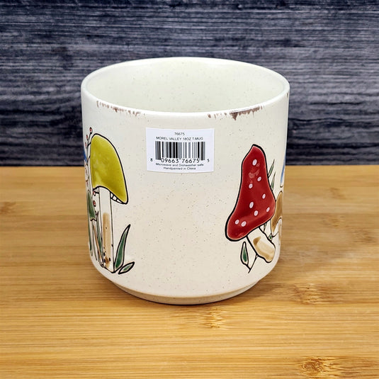 Mushroom Botanical Morel Coffee Mug Red Yellow Ceramic 18oz Tea Cup Blue Sky