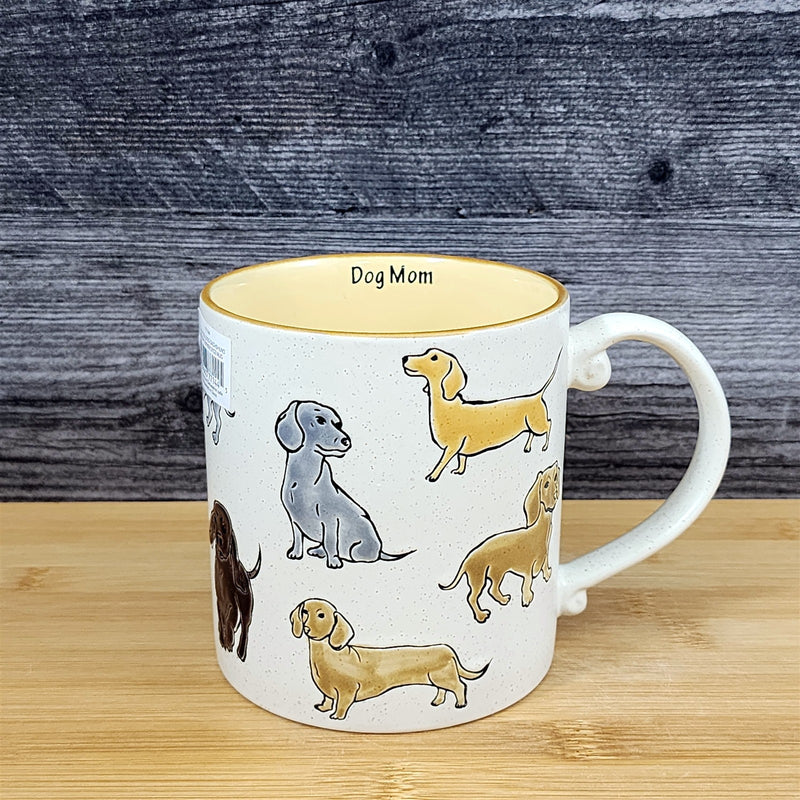 Load image into Gallery viewer, Dachshund Coffee Mug Ceramic Dog Mom Tea Cup Doxie Breed Blue Sky 21oz Embossed
