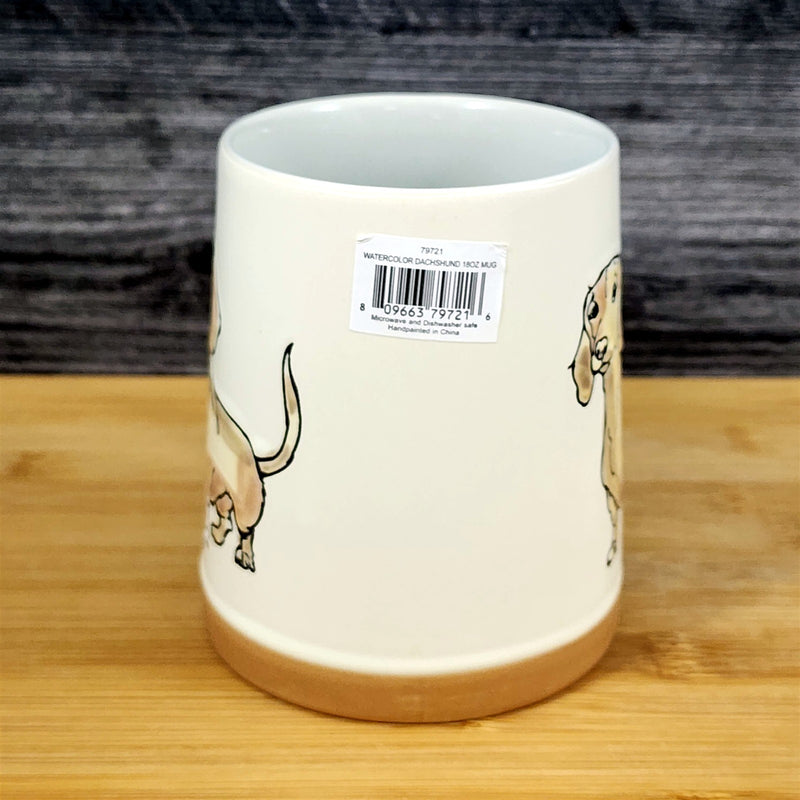 Load image into Gallery viewer, Dachshund Coffee Mug Dog Doxie Breed Tea Cup Blue Sky Ceramic Embossed 18 oz
